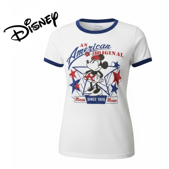 NEW Disney Minnie Mouse Americana Original  T-shirt for Women Size Large - Picture 1 of 11